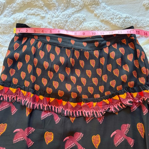 FARM RIO NIGHT JUNGLE TIERED MAXI SKIRT SZ MED WORN ONCE MINT COND ORIG $245 - Picture 7 of 9